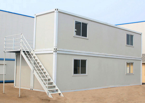 Δύο προκατασκευασμένων στρώματα σπιτιών εμπορευματοκιβωτίων, σπίτι εμπορευματοκιβωτίων 40ft με την επιτροπή τοίχων μόνωσης